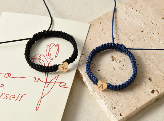 Set of 2 Custom Engraved Initial Bracelets,Bracelets for Couple and Friendships,Matching Bracelets for Him/Her,Anniversary Gift,Best Friend