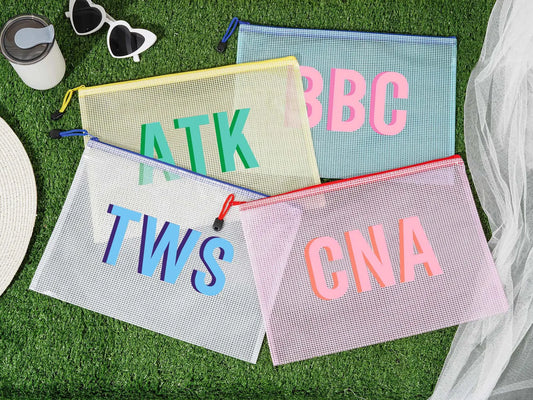 Shadow Monogram Pool Bag,Personalized Bridesmaid Beach Pouch,Custom Summer Pool Bag,Bridesmaid Gift Bag,Bachelorette Bridal Party Favor